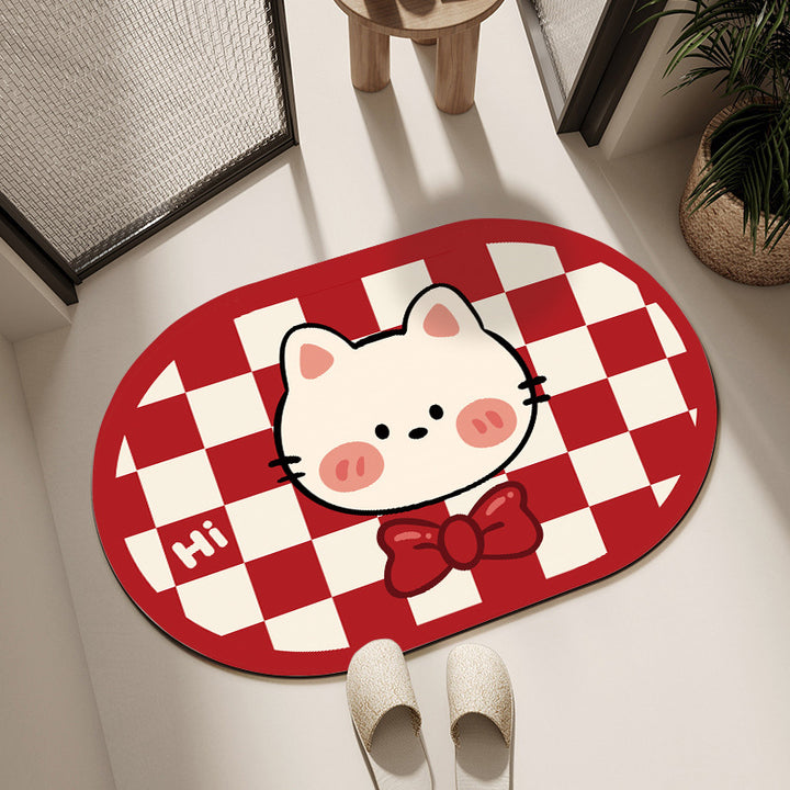 Plush Cartoon-Themed Area Mat
