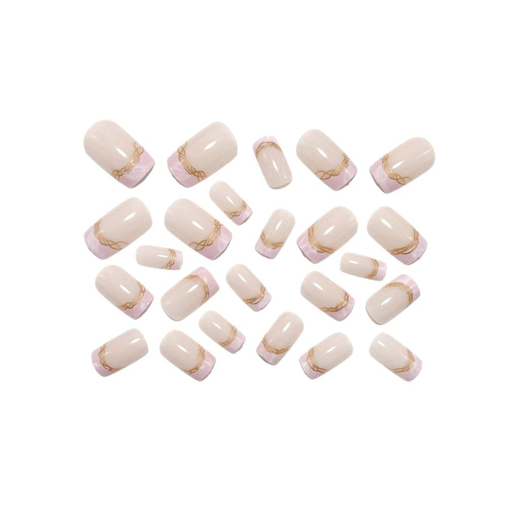 Elegant artificial nails with gold accents Bowlift