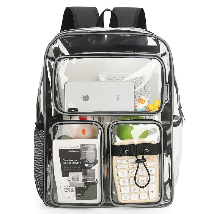 Transparent school backpack with multiple compartments Bowlift