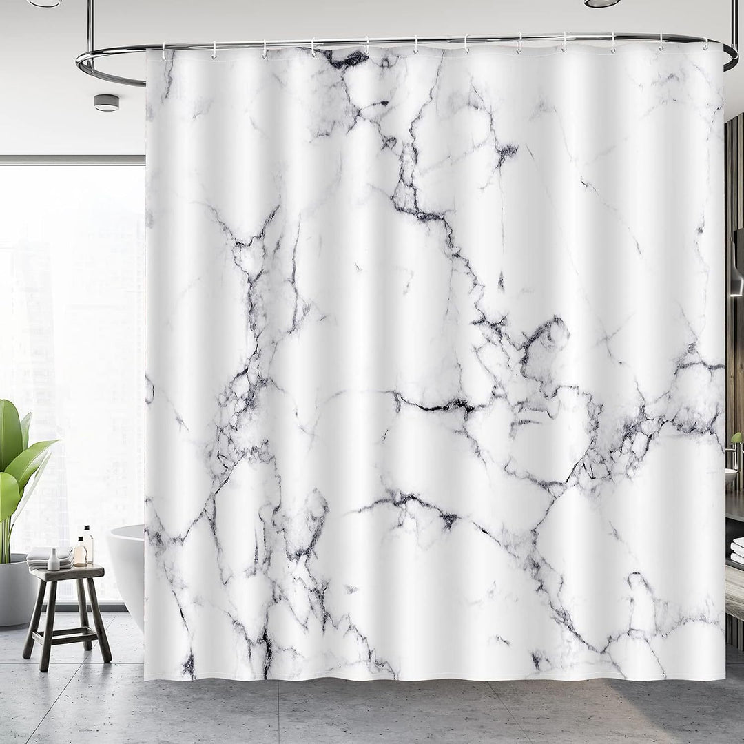 Artistic Marble Texture Shower Curtain Bowlift
