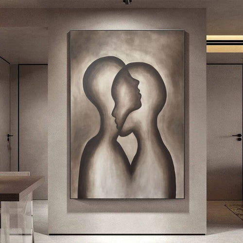 Modern Couple Silhouette Canvas Art