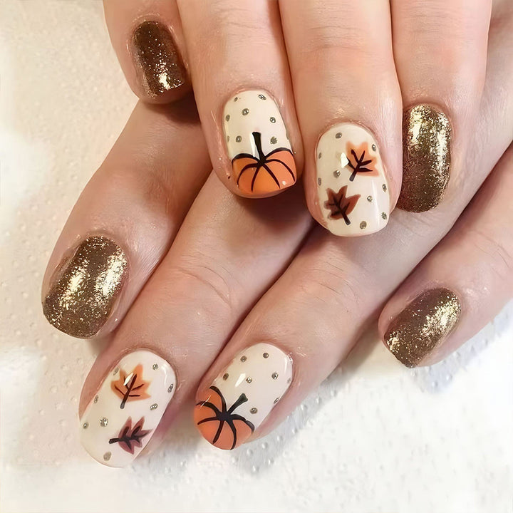 Autumn-Inspired Decorative Nail Art Bowlift