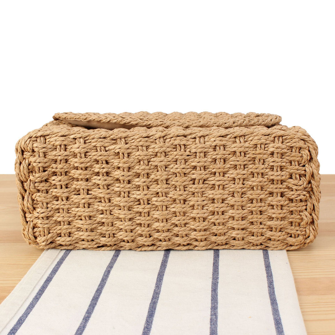 Shoulder bag in handcrafted woven style Bowlift