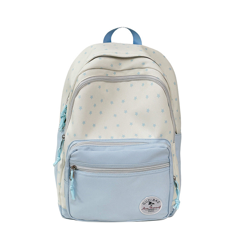 Star-Print Student Backpack