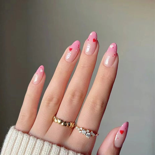 Heart-Design Press-On Nail Art Set Bowlift