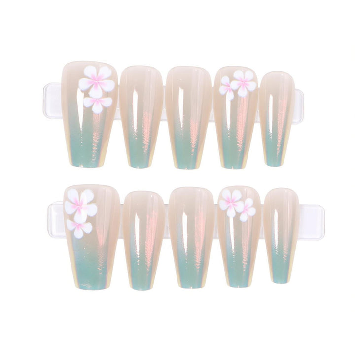 Elegant Artistic Press-On Nail Set Bowlift