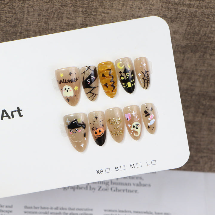 Halloween Themed Press-On Nail Art Bowlift