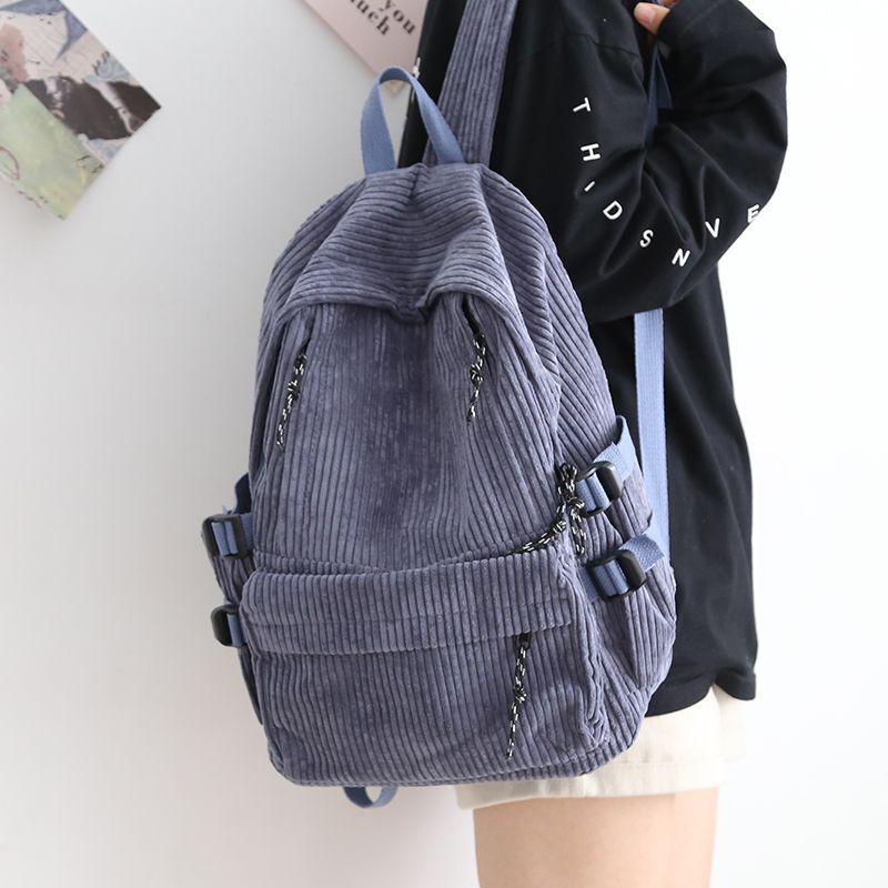 Cord-Backpack with Functional Zipper Pockets and Adjustable Shoulder Straps Bowlift
