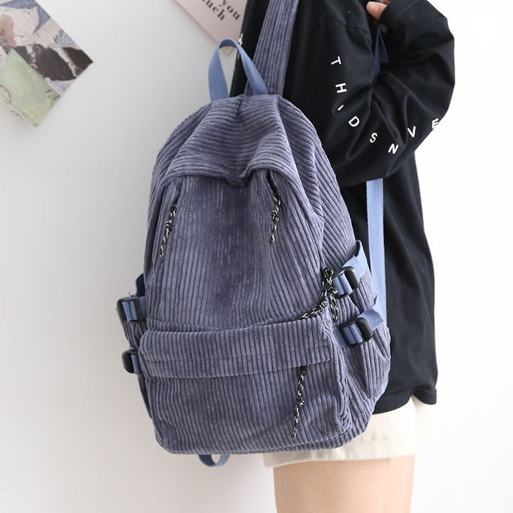 Cord-Backpack with Functional Zipper Pockets and Adjustable Shoulder Straps Bowlift