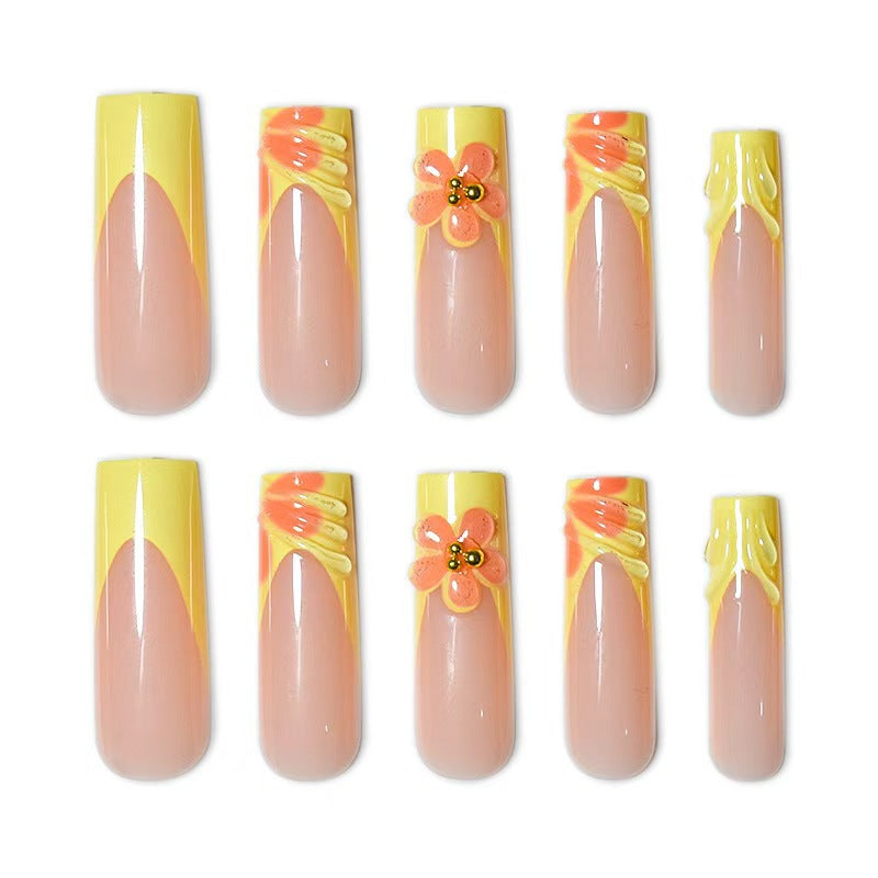 Creative Floral Press-On Nail Art Bowlift