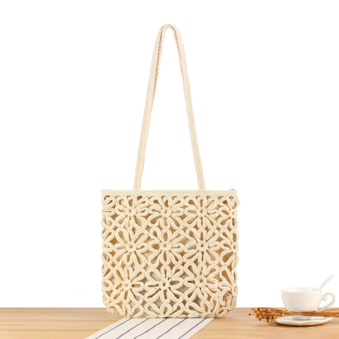 Crochet Tote Bag with Floral Patterns Bowlift