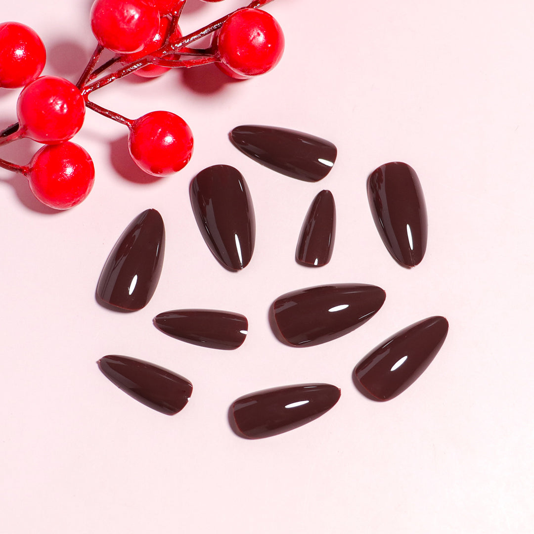 Elegant Almond-Shaped Press-On Nails Set Bowlift