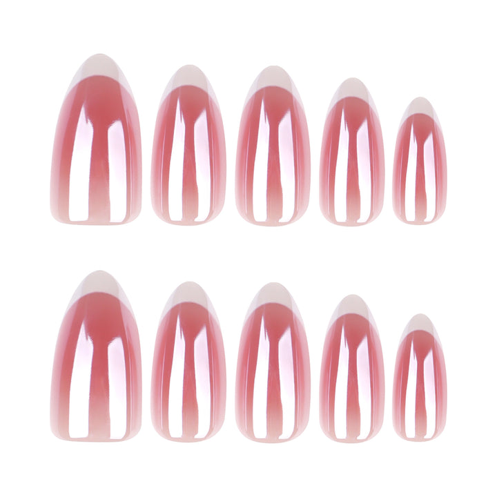 Elegant French-Tip Nail Extensions Bowlift
