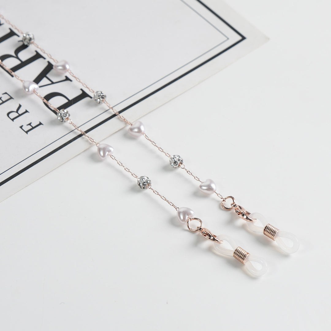 Pearl and Crystal Decor Eyewear Chain Bowlift