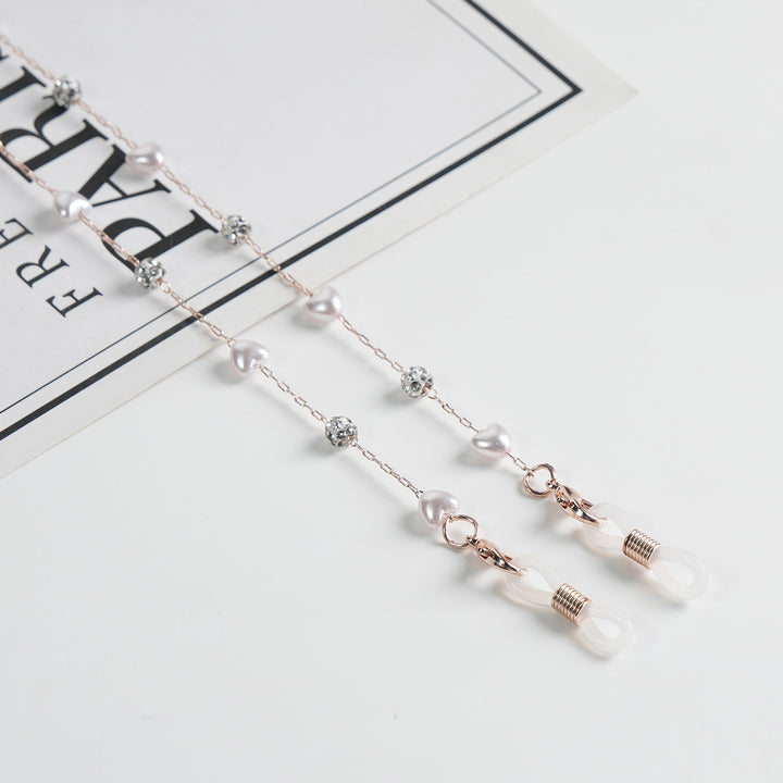 Pearl and Crystal Decor Eyewear Chain Bowlift