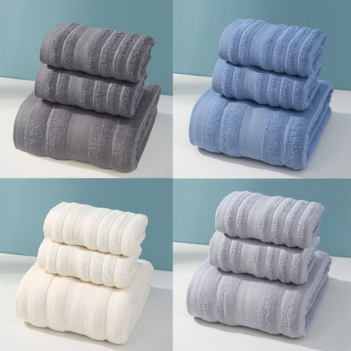 Terry Bath Towel with Elegant Stripes Bowlift