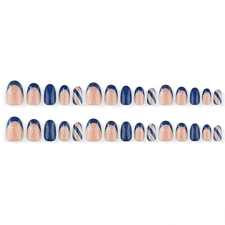 Artificial Nail Set with Glittering Winter Motifs Bowlift
