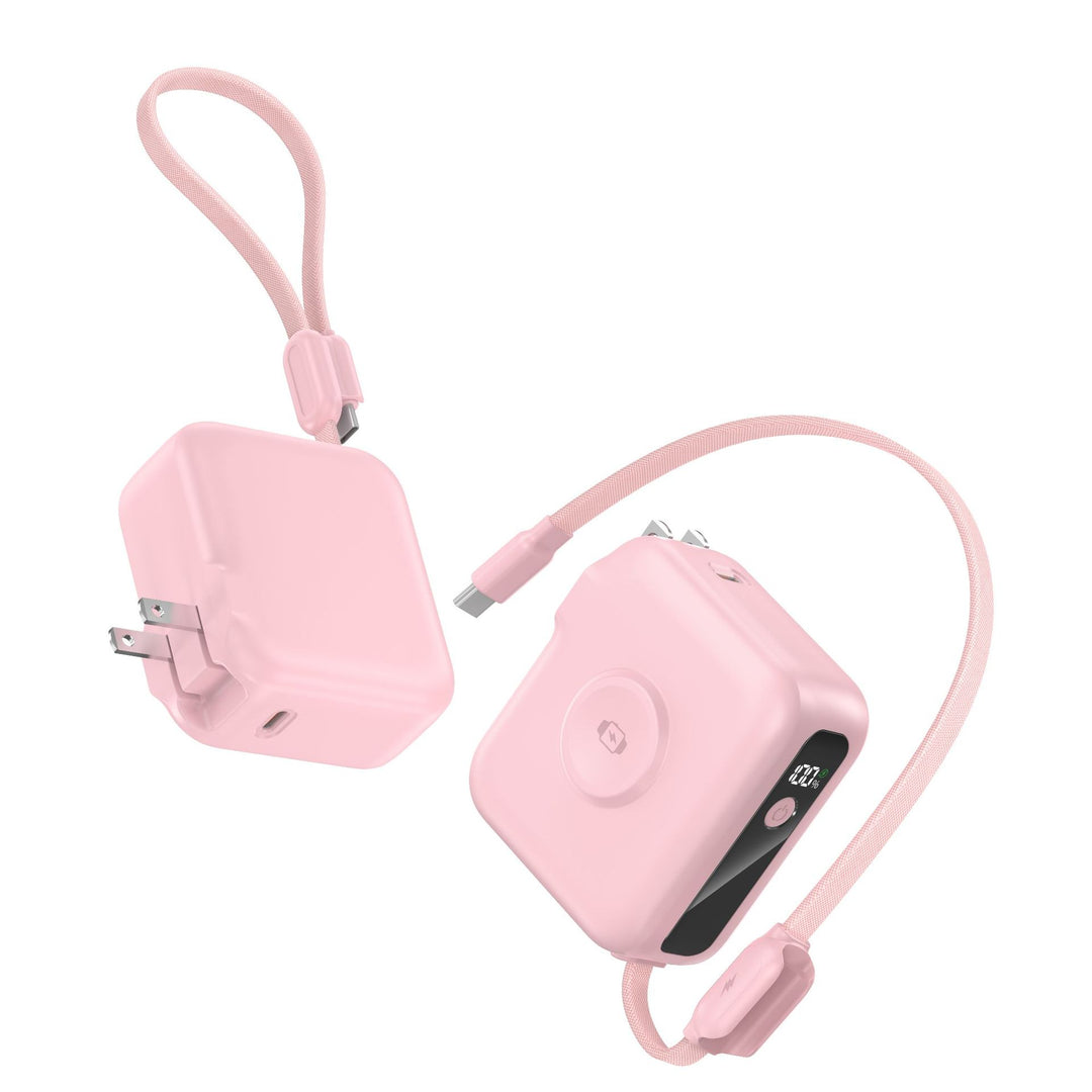 Portable Power Bank Charger with Foldable Plug and USB Type C Cable Bowlift