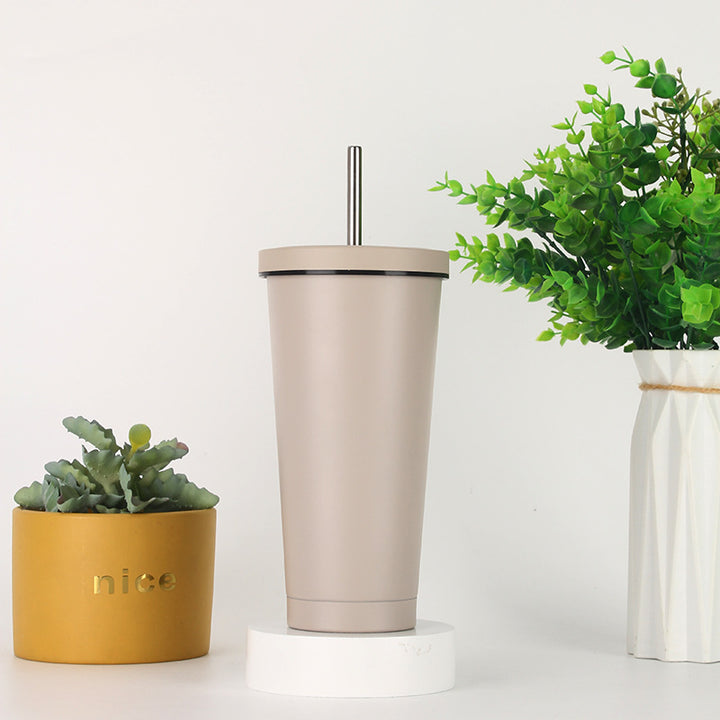 Women's stainless steel drinking cup with straw Bowlift