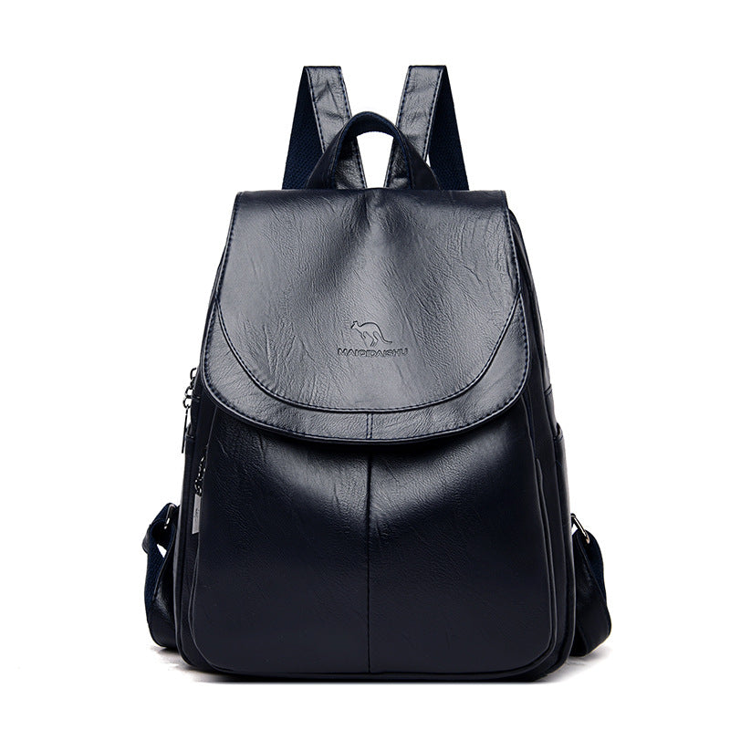 Sleek Textured Leather Backpack