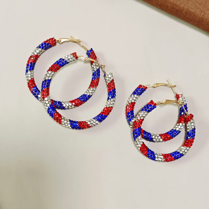 Women nan statement hoops with sparkling crystal trim and secure closure Bowlift