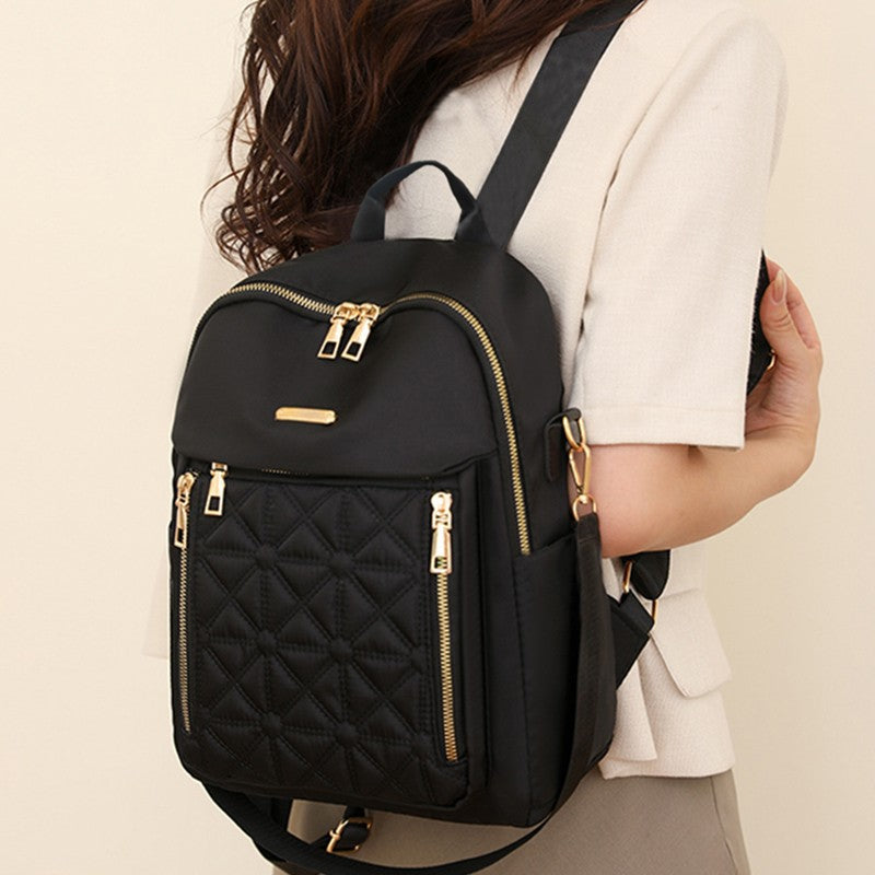 Stylish Quilted Nylon Backpack Bowlift