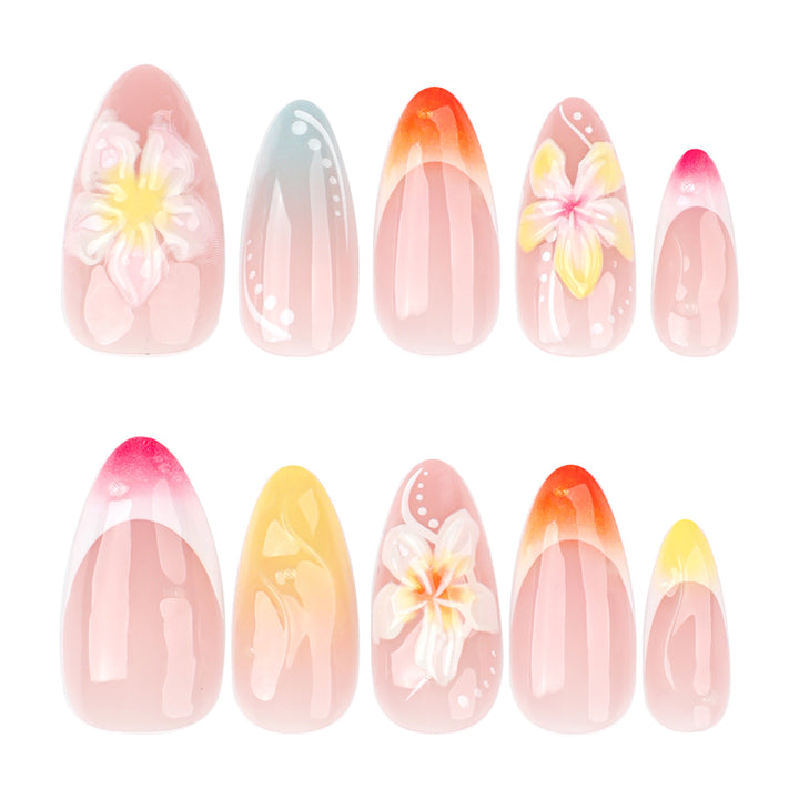 Artistic nail designs with floral accents and soft color gradients Bowlift