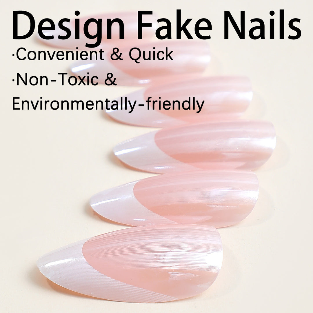 Acrylic nail set with elegant French design and care set Bowlift