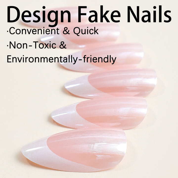 Acrylic nail set with elegant French design and care set Bowlift