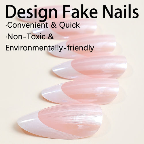 Acrylic nail set with elegant French design and care set Bowlift