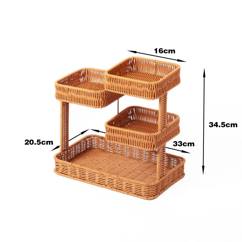 Multi-Tiered Wicker Organization Tray Bowlift