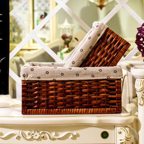Storage basket with removable fabric cover