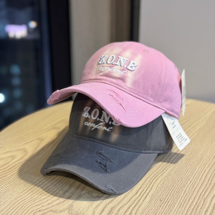 Unisex Distressed Cotton Baseball Cap Bowlift