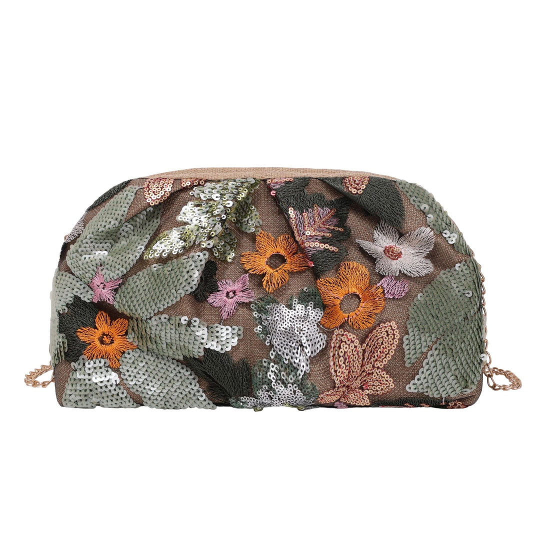 WoElegant Floral Sequin Clutch Bag Bowlift