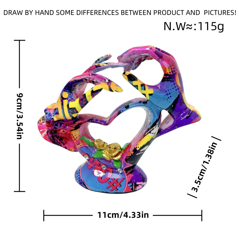 Artistic heart sculpture with intricate painting Bowlift
