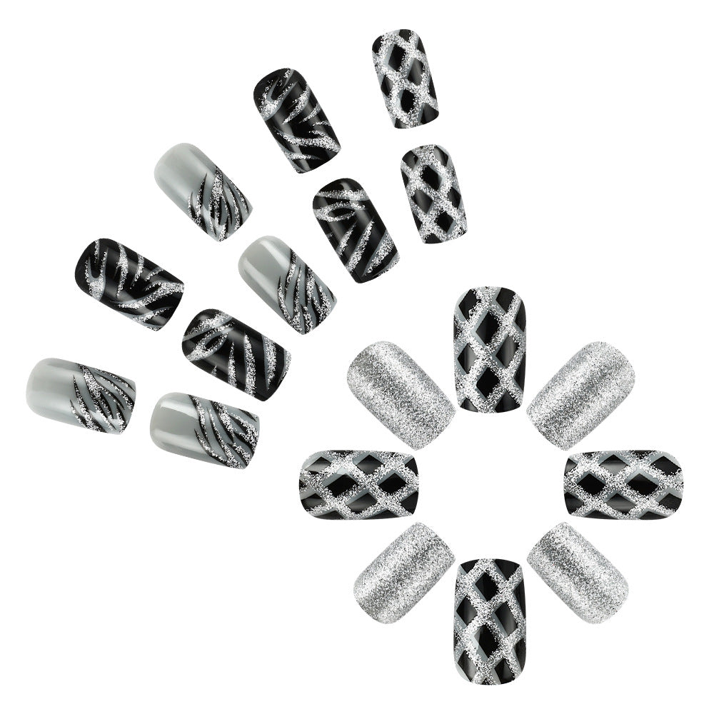 Glamorous Artistic Press-On Nail Set Bowlift