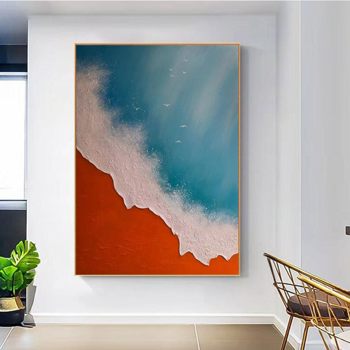 Abstract Coastal Wave Canvas Art