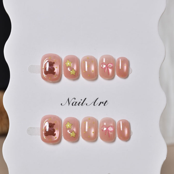 Whimsical Press-On Nail Art Bowlift