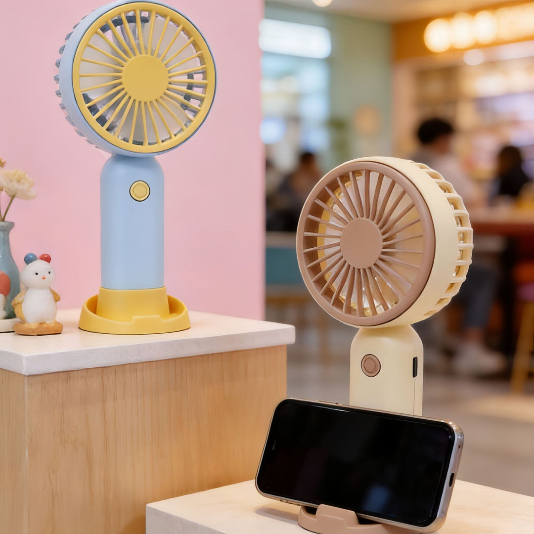 Women Portable Mini Handheld Fan with Flexible Use Bowlift