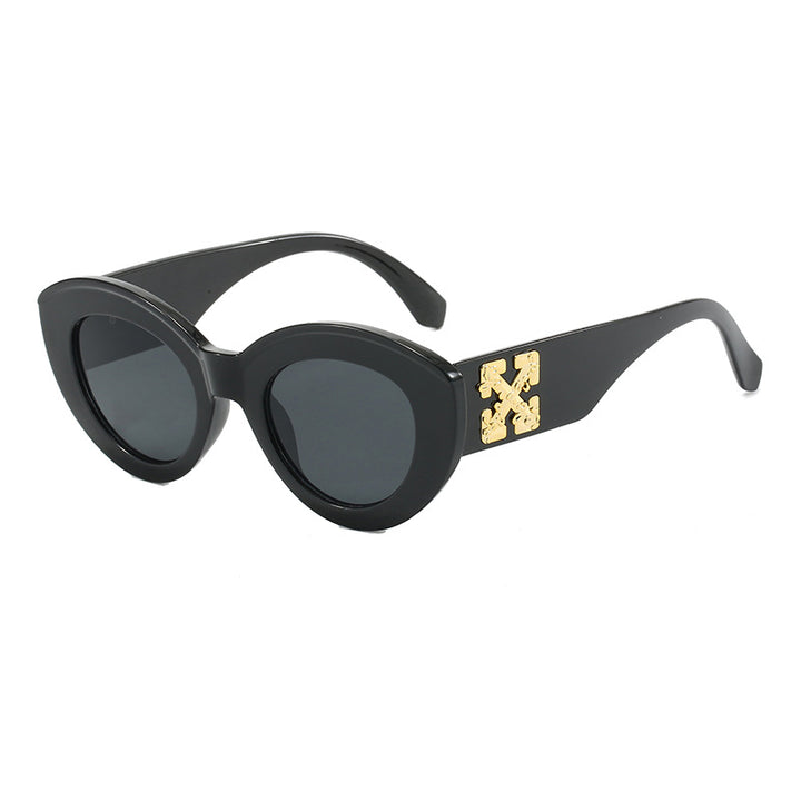 Women's Cat-Eye Sunglasses with Luxurious Accents and Sturdy Plastic Frame Bowlift