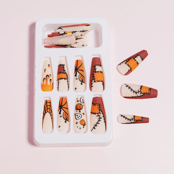 Artistic Press-On Nail Design with Dripping Effect Bowlift