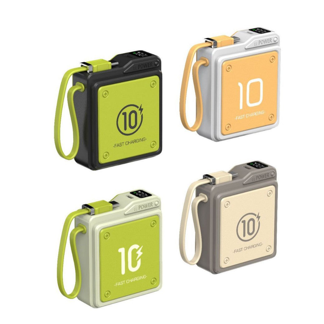 Compact fast charging power bank with digital charge level display Bowlift