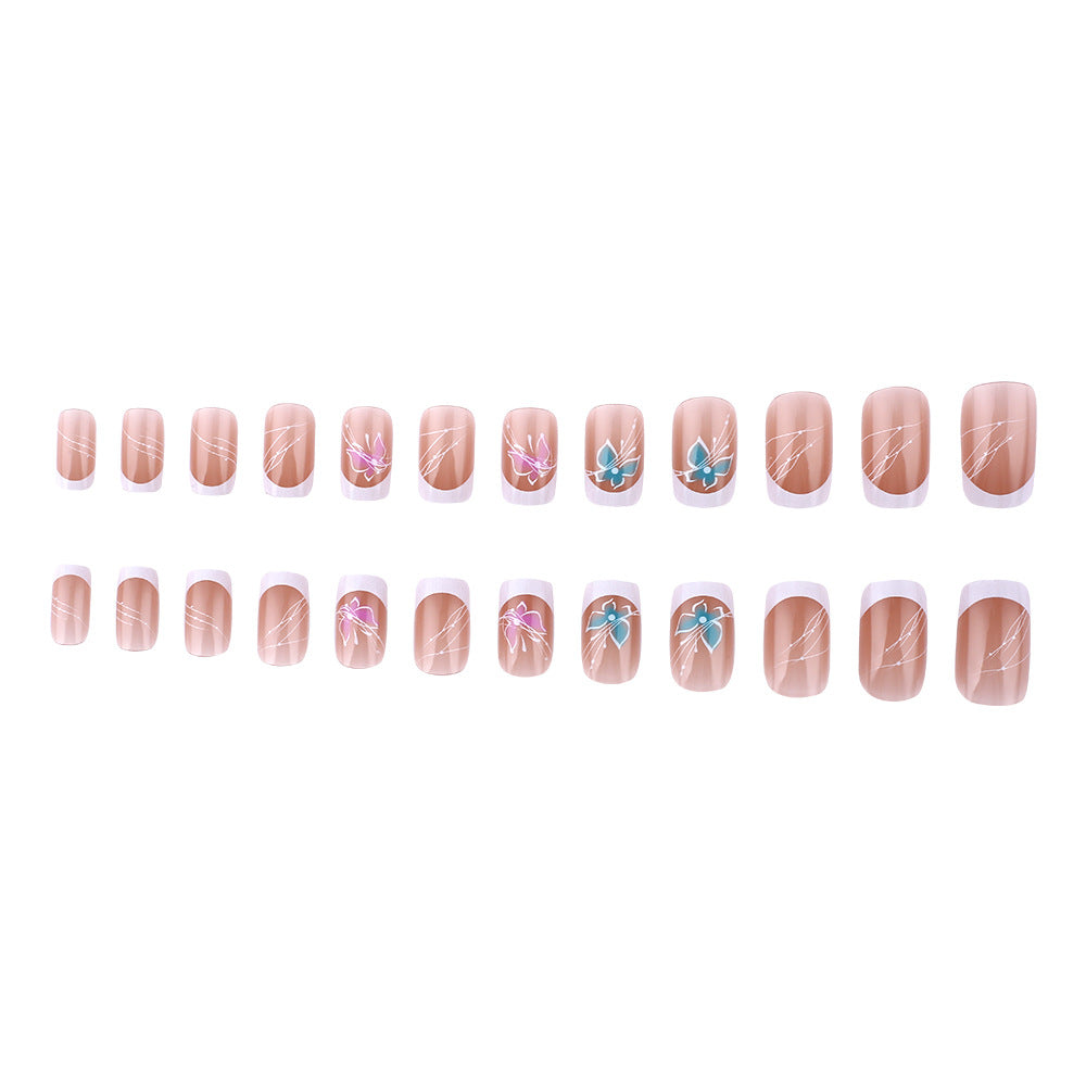 Floral Accent Press-On Nail Art Bowlift