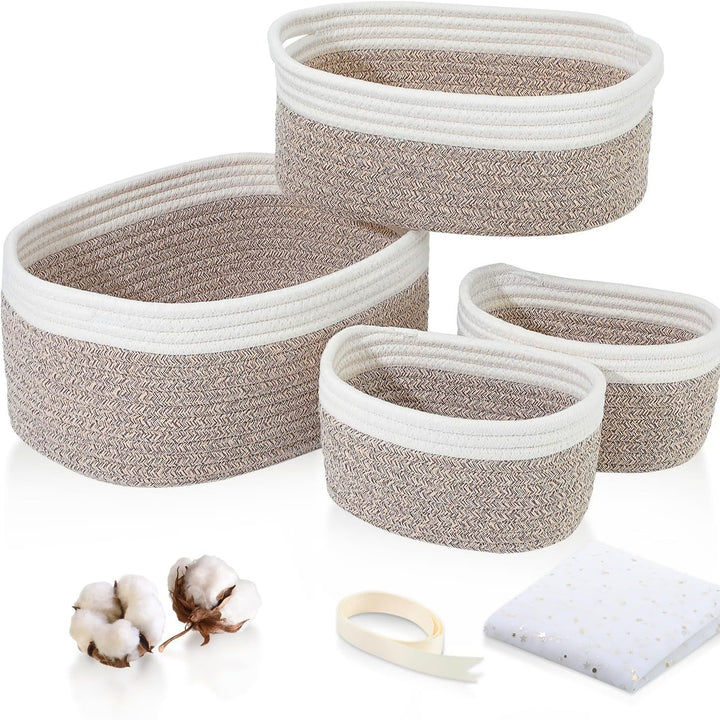 Women's storage basket made of natural cotton material Bowlift