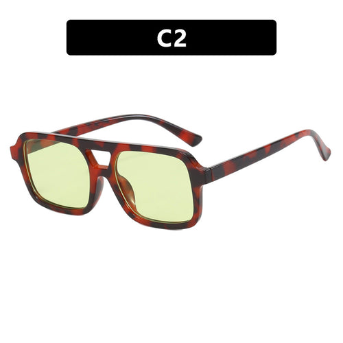 Women's modern square sunglasses with protective UV filter and transparent frame Bowlift