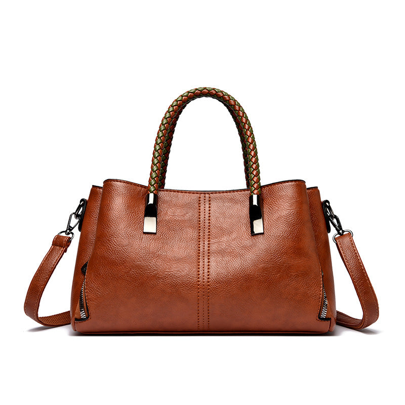 Elegant Braided Handle Handbag Bowlift