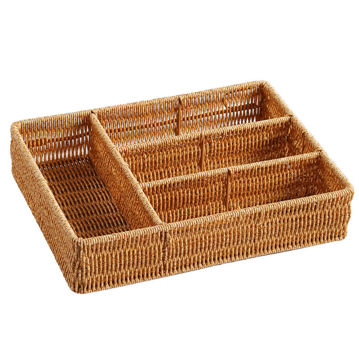 Unisex Handwoven Storage Basket with Multiple Compartments Bowlift