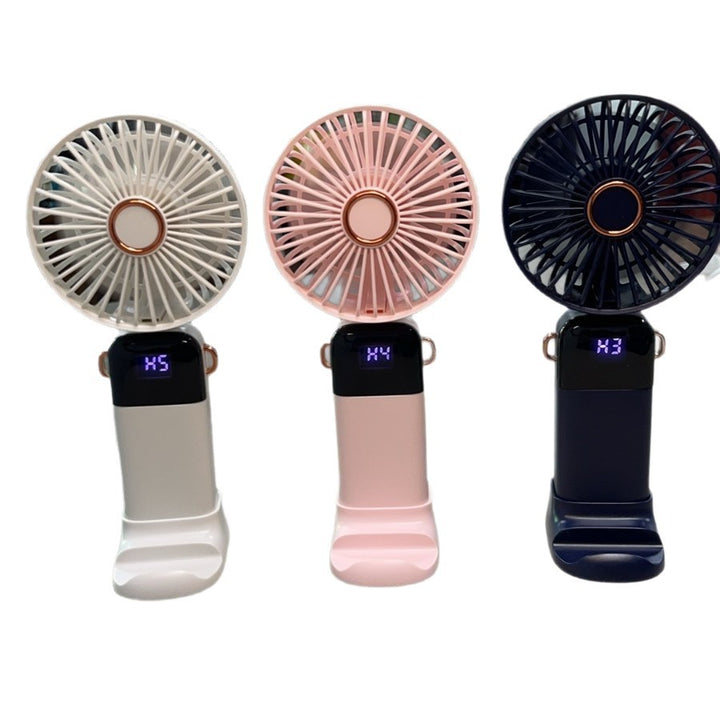 Unisex nan USB rechargeable handheld fan with LED battery indicator and quiet brushless motor Bowlift