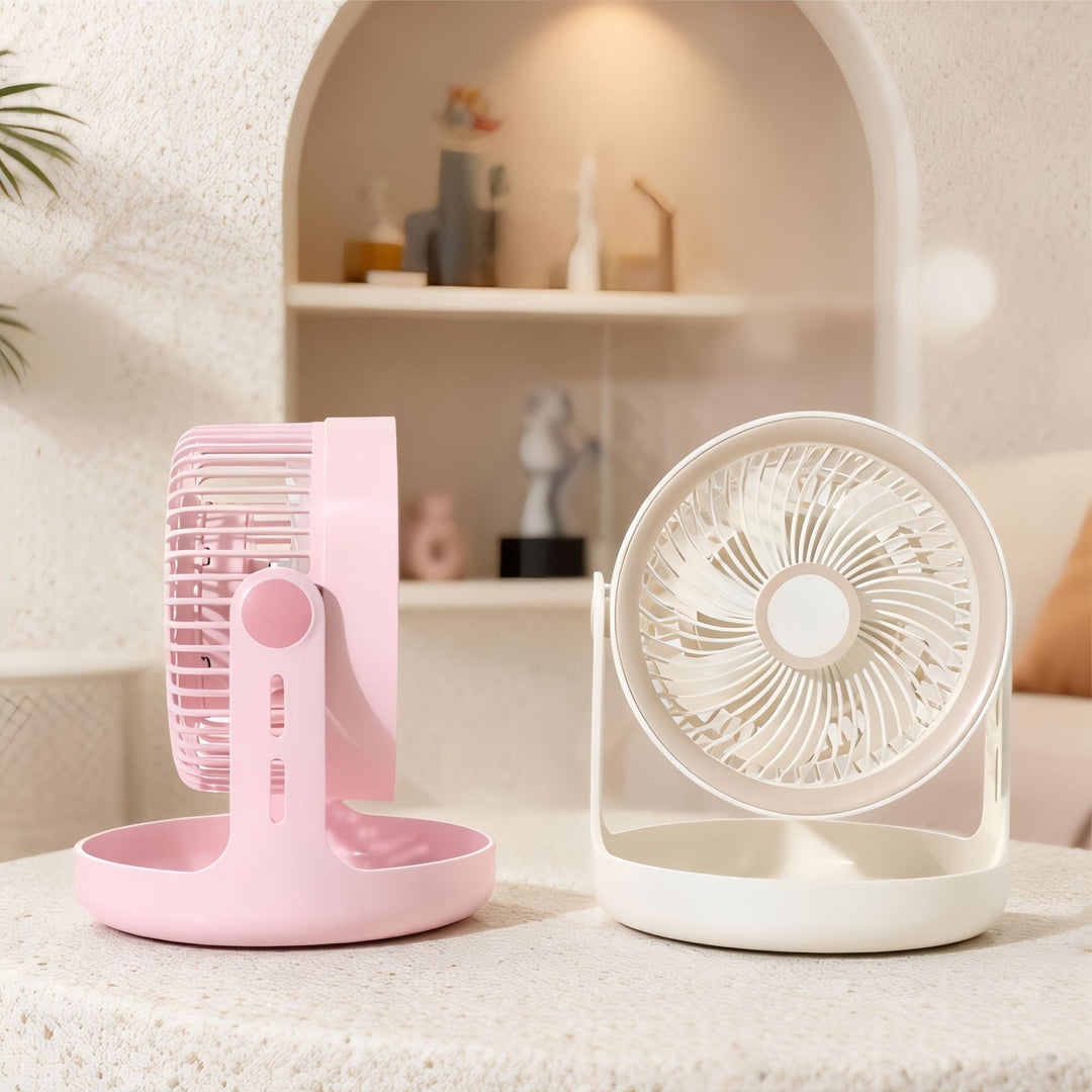 Ladies Portable Table Fan with Adjustable Head and USB Port Bowlift