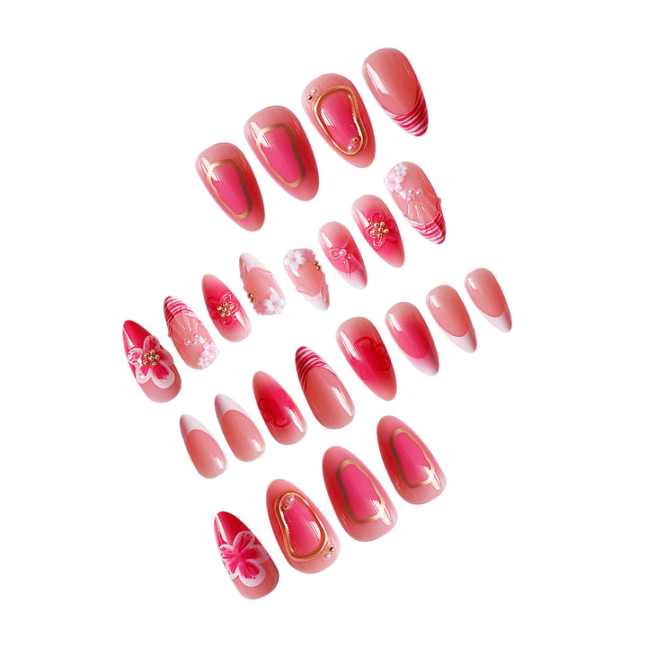 Artistic Floral Detail Press-On Nails Bowlift